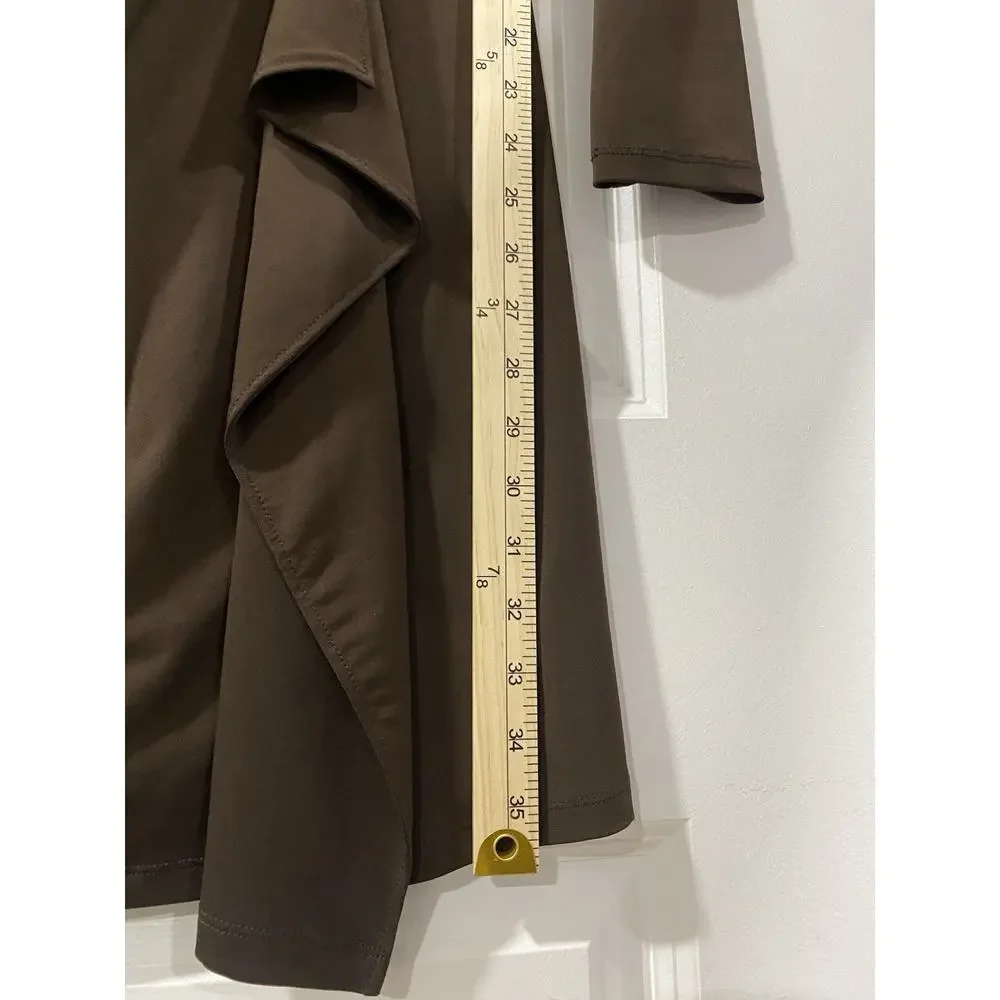 Michael Kors Faux Wrap Dress Brown Gold MK Buckle NWT M